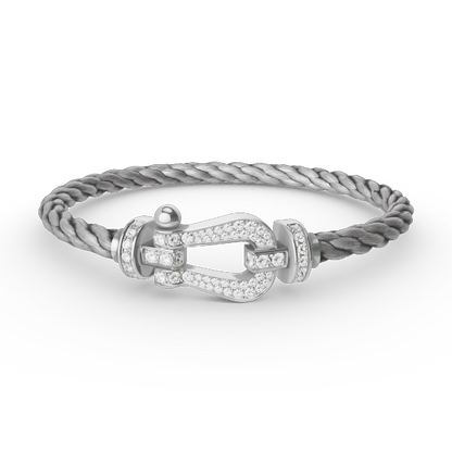 [Garvey ]FORCE LARGE HORSESHOE FULL DIAMOND BRACELET SILVER
