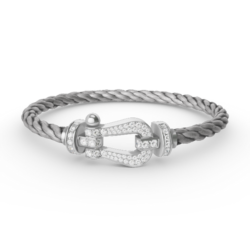 [Garvey ]FORCE LARGE HORSESHOE FULL DIAMOND BRACELET SILVER