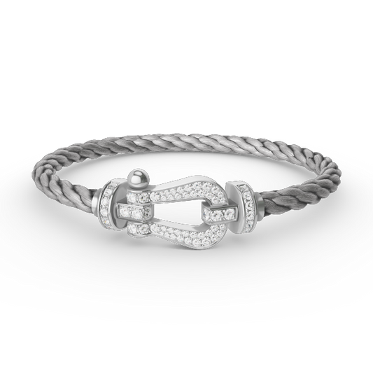 [Garvey]FORCE LARGE HORSESHOE FULL DIAMOND BRACELET - WHITE GOLD