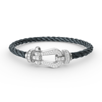 [Garvey ]FORCE LARGE HORSESHOE FULL DIAMOND BRACELET SILVER