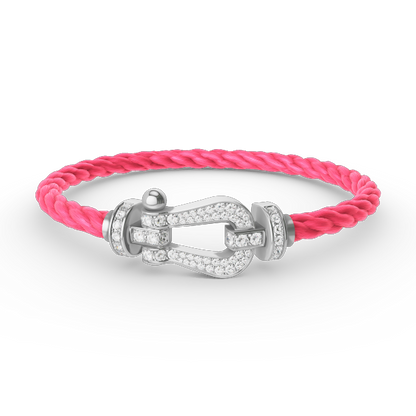 [Garvey ]FORCE LARGE HORSESHOE FULL DIAMOND BRACELET SILVER