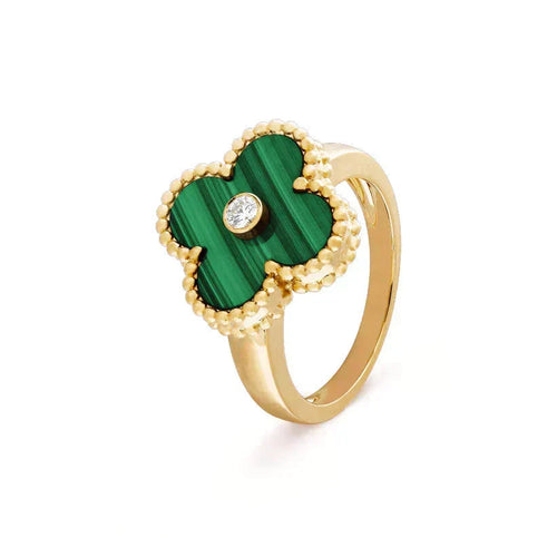 [Garvey ]CLOVER MALACHITE RING GOLD DIAMOND