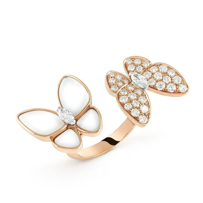[Garvey ]TWIN BUTTERFLY DIAMOND MOP RING