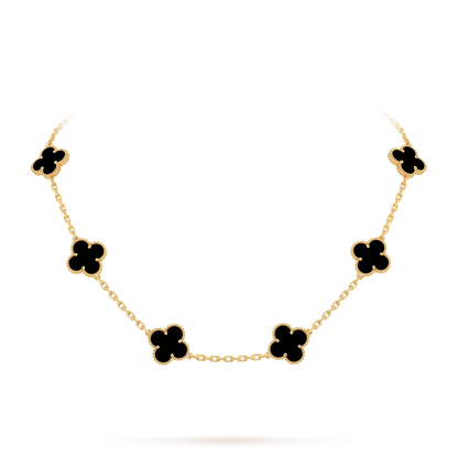 [Garvey]CLASSIC LUCKY 10-MOTIF CLOVER NECKLACE GOLD COLLECTION